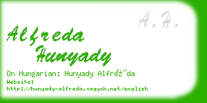 alfreda hunyady business card